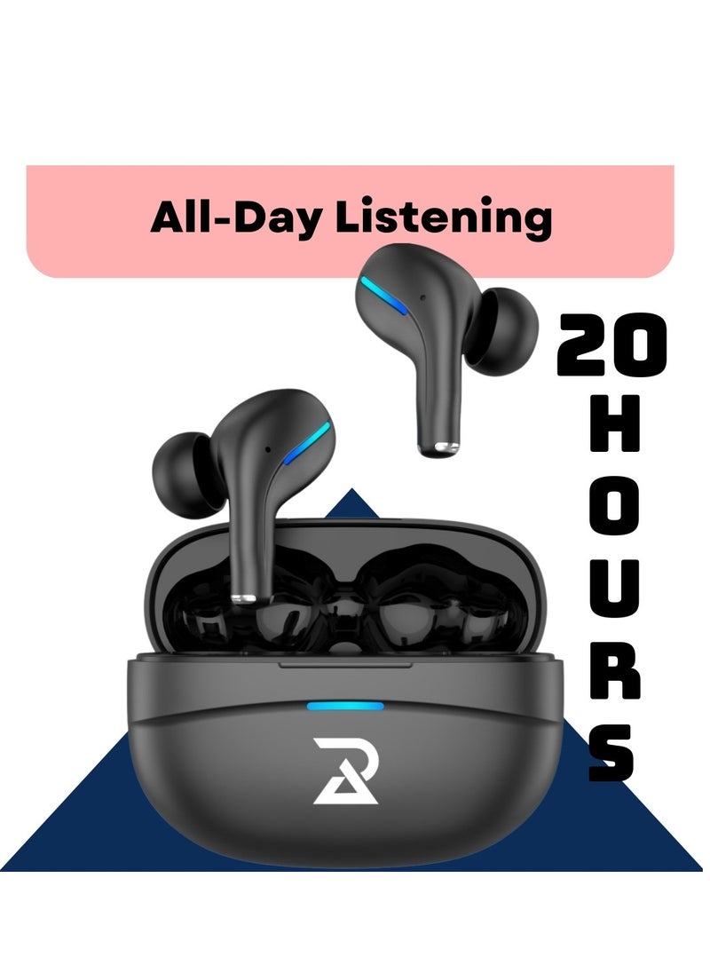 RADALIFESTYLE Air 7 wireless bluetooth TWS in ear earbuds with ENC & low latency (Black)  - Image 4