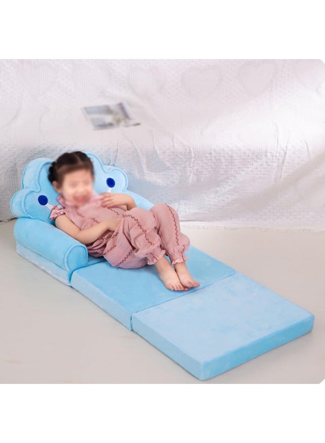 Generic 3-Story Kids Sofa Chair Children Sofa Fordable Children's Sofa Backrest Armchair Bed Upholstered Flip-type Baby Infant Seat For bedroom (Blue)  - Image 5