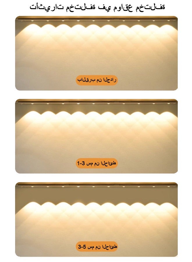 الضوء التعريفي، الضوء التعريفي لجسم الإنسان، شريط إضاءة LED ذكي رفيع للغاية وطويل، ضوء خزانة الملابس بثلاثة ألوان، شريط إضاءة ذاتي اللصق لخزانة النبيذ، ضوء تحت الخزانة قابل لإعادة الشحن بثلاثة ألوان - Image 5