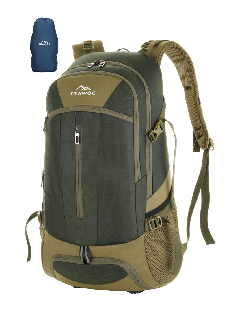 TRAWOC FALCON 40 Litre Travel Backpack Laptop Backpack for Men and Women, Casual Daypack with Rain Cover Hiking, Trekking, Travelling Bag Olive Green, LHK005 - Image 1