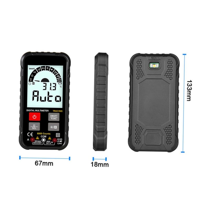 Auto Ranging Digital Multimeter Voltage Tester with Ohm Volt Amp Measurement - Image 3
