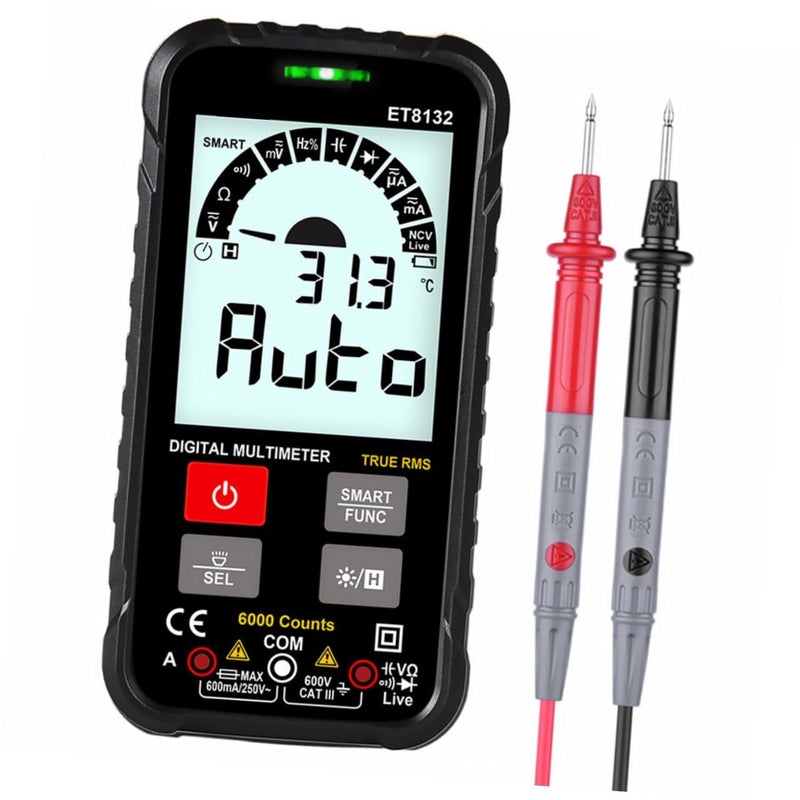 Auto Ranging Digital Multimeter Voltage Tester with Ohm Volt Amp Measurement - Image 2