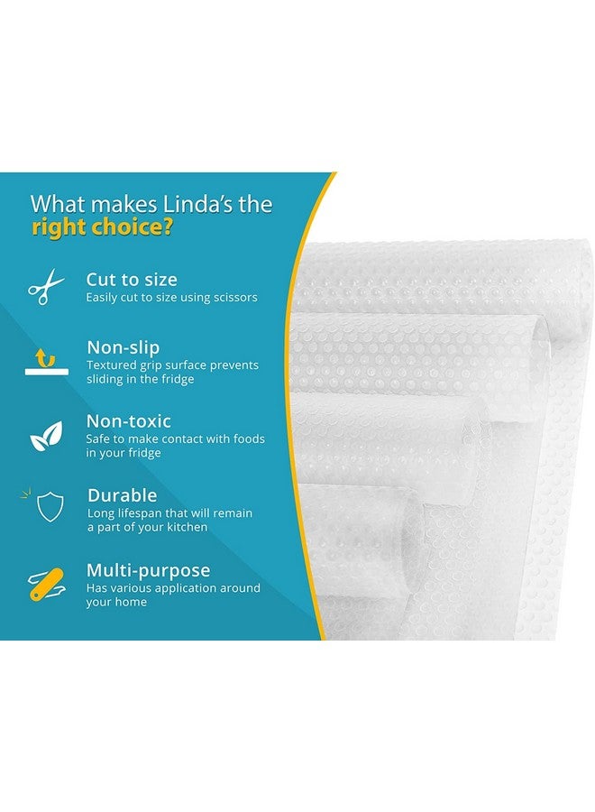 Linda's Essentials Refrigerator Liners for Shelves (12 Pack) by Linda’s Essentials - Non-Adhesive Shelf or Drawer Liner, BPA-Free Fridge Mats for Kitchen & Cabinets, Easy to Clean, Ideal Household Essentials (Clear) - Image 4