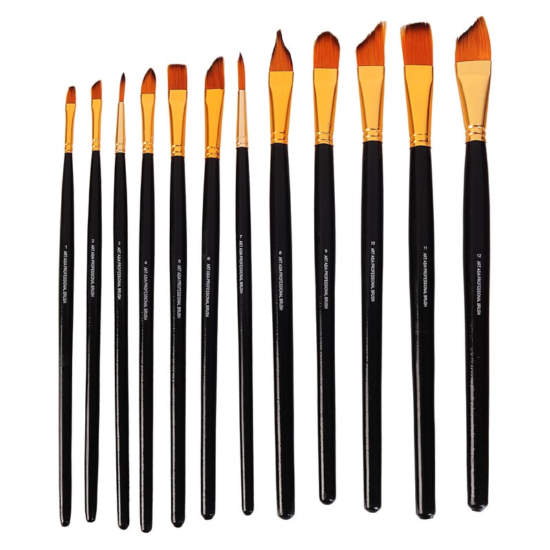 KABEER ART Kabeer Art Set Of 12 Exclusive Fine Art Long Handled Paint Brush + Zippered Carry Bag With Pop-Up Stand - For Oil Acrylic Watercolor Painting  - Image 4