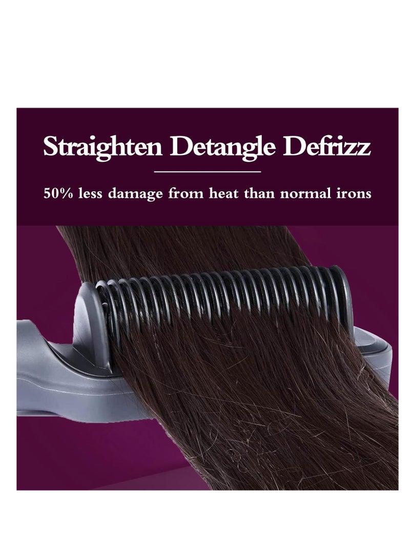 دي إم جي تك منظف الشعر الفرشاة، المشط الساخن الكهربائي، 5 إعدادات درجة الحرارة أدوات تصفيف الشعر فرشاة الشعر المسخن السريع - Image 5