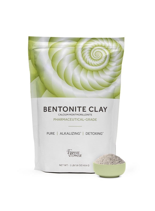 FOSSIL مسحوق طين البنتونيت الغذائي من الكالسيوم، 1 رطل، طين طبيعي صالح للأكل، يستخدم في معجون الأسنان وغيره، قناع إزالة السموم من المعادن الثقيلة وتنظيف الشعر والوجه، مسحوق طين الشفاء الهندي - Image 1