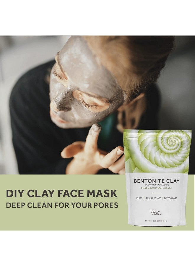 FOSSIL مسحوق طين البنتونيت الغذائي من الكالسيوم، 1 رطل، طين طبيعي صالح للأكل، يستخدم في معجون الأسنان وغيره، قناع إزالة السموم من المعادن الثقيلة وتنظيف الشعر والوجه، مسحوق طين الشفاء الهندي - Image 4