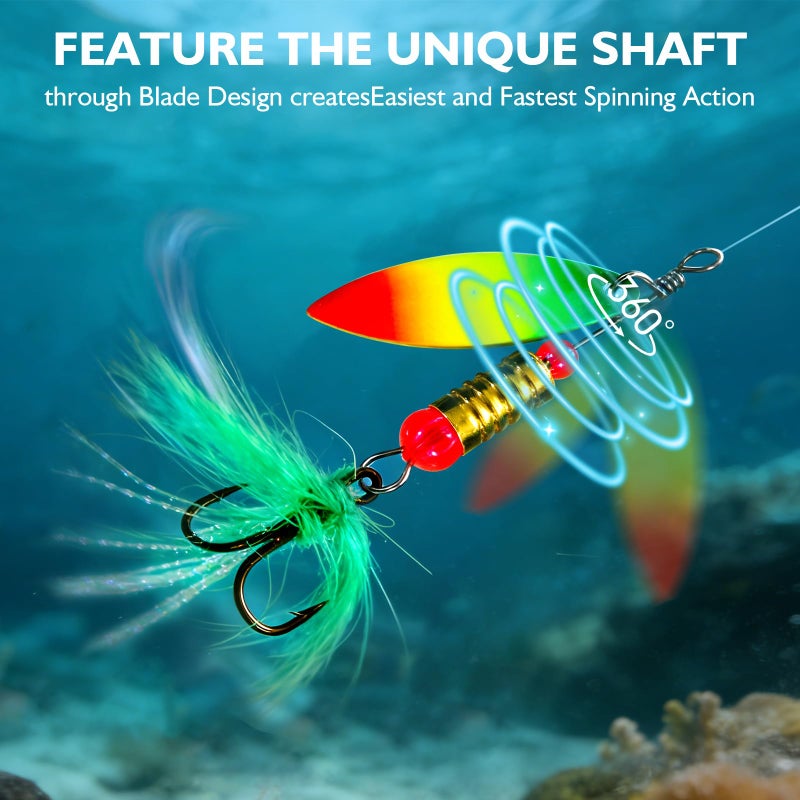 FONMANG Fishing Lure Spinners, 12pcs Spinner baits for Freshwater and Saltwater,2026 New Trout Fishing Lures Also for Bass Crappie Salmon Walleye - Image 2