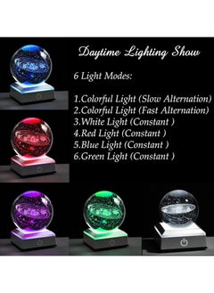 RARELY RARELY 3D Solar System Crystal Ball with LED Colorful Lighting Touch Base  Solar System Model Decor Science Astronomy Gifts For Teacher friend Brother Colleague Gift  - Image 4