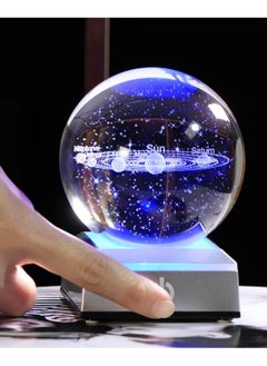 RARELY RARELY 3D Solar System Crystal Ball with LED Colorful Lighting Touch Base  Solar System Model Decor Science Astronomy Gifts For Teacher friend Brother Colleague Gift  - Image 2