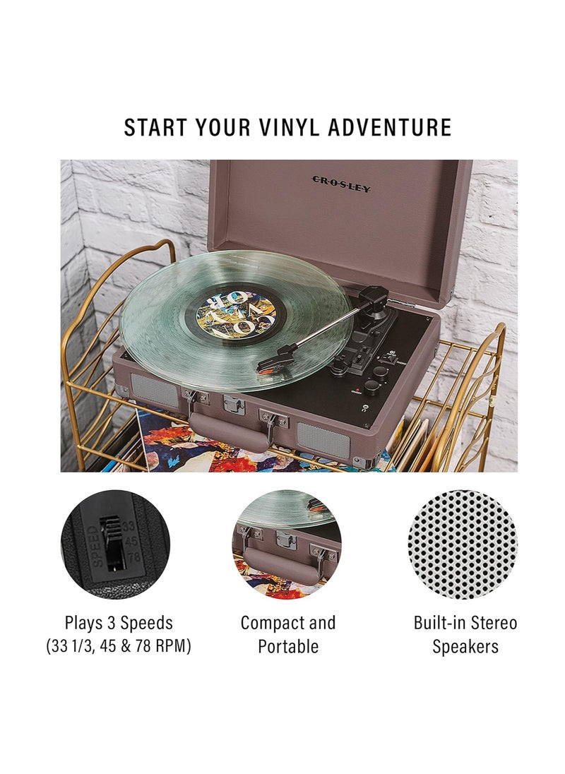 Crosley Crosley CR8005F-PS Cruiser Plus Vintage 3-Speed Bluetooth in/Out Suitcase Turntable Purple Ash  - Image 5