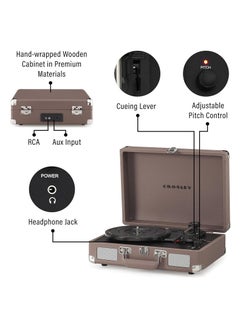 Crosley Crosley CR8005F-PS Cruiser Plus Vintage 3-Speed Bluetooth in/Out Suitcase Turntable Purple Ash  - Image 3