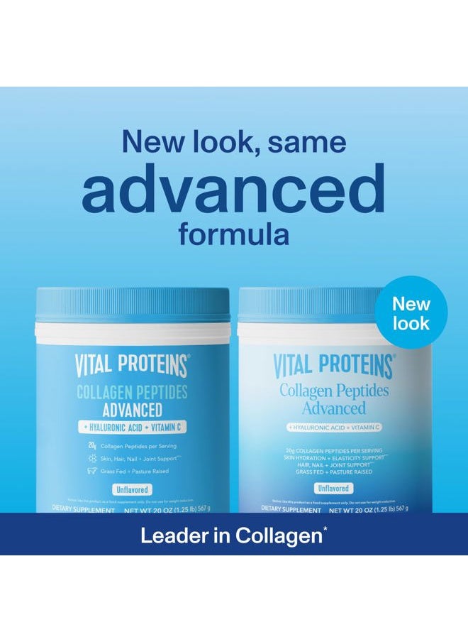 Vital Proteins Collagen Peptides Powder Advanced with Hyaluronic Acid & Vitamin C - 20 oz Collagen, Unflavored, 28 Servings  - Image 2