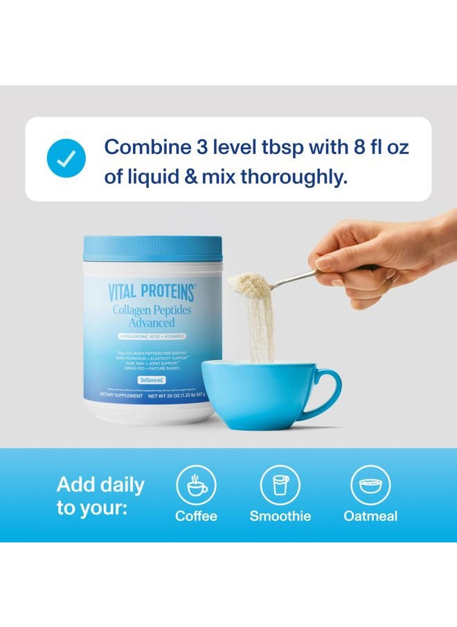 Vital Proteins Collagen Peptides Powder Advanced with Hyaluronic Acid & Vitamin C - 20 oz Collagen, Unflavored, 28 Servings  - Image 5