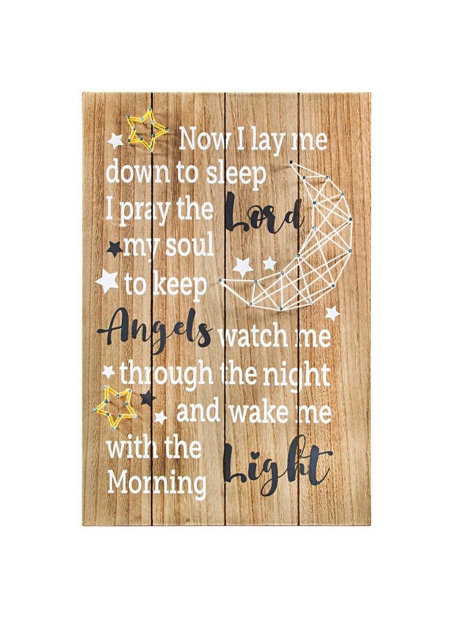 VILIGHT Nursery Sign Baby Room Decor - Now I Lay Me Down to Sleep Baptism Gifts for Boys and Girls - Kids Bedroom Wall 3D Moon and Star String Art Decorations - 11x16 Inches - Image 1
