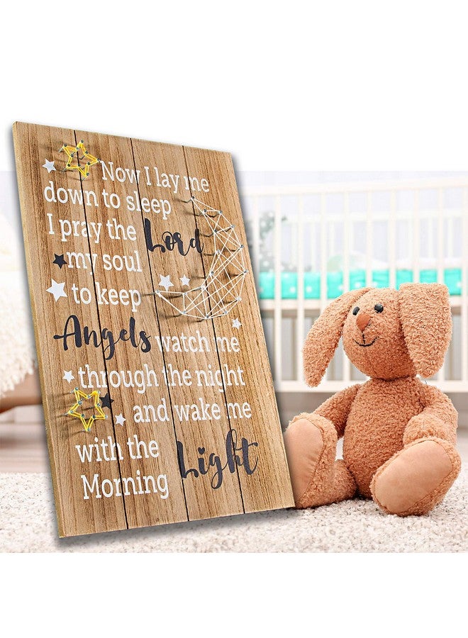 VILIGHT Nursery Sign Baby Room Decor - Now I Lay Me Down to Sleep Baptism Gifts for Boys and Girls - Kids Bedroom Wall 3D Moon and Star String Art Decorations - 11x16 Inches - Image 3