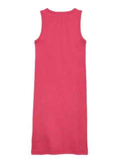 Girls' Slim Ribbed Sleeveless Dress - Cotton, Red - pzsku/Z1771A374456CDA74E7ACZ/45/_/1738050865/0e842321-7766-4b82-a759-4fceb5abff5e