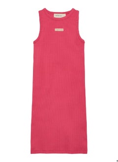 Girls' Slim Ribbed Sleeveless Dress - Cotton, Red - pzsku/Z1771A374456CDA74E7ACZ/45/_/1738050925/7c288bf0-aa18-4b67-94fd-21638c11dec6