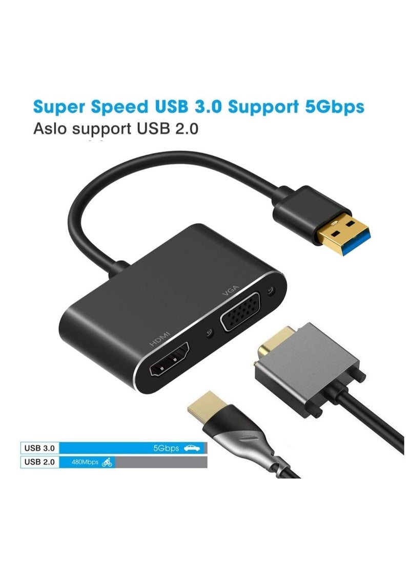 Generic USB 3 to HDMI VGA SZYCD Adapter Cable HD 1080P for PC Laptop Windows 7-8-10 Support Mac OS Black  - Image 4