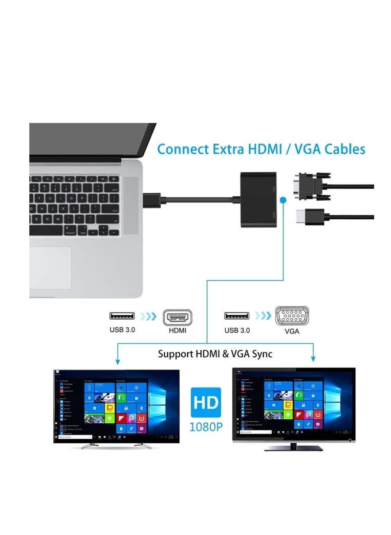 Generic USB 3 to HDMI VGA SZYCD Adapter Cable HD 1080P for PC Laptop Windows 7-8-10 Support Mac OS Black  - Image 5