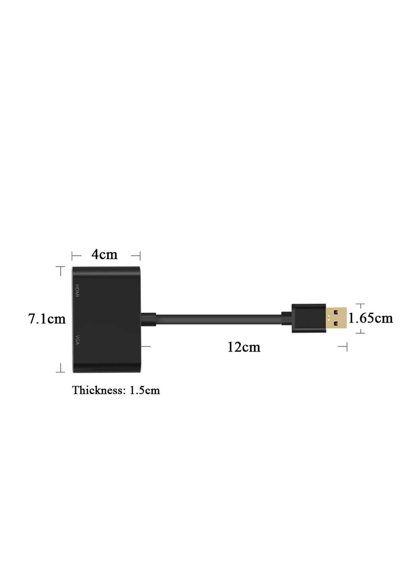 Generic USB 3 to HDMI VGA SZYCD Adapter Cable HD 1080P for PC Laptop Windows 7-8-10 Support Mac OS Black  - Image 2