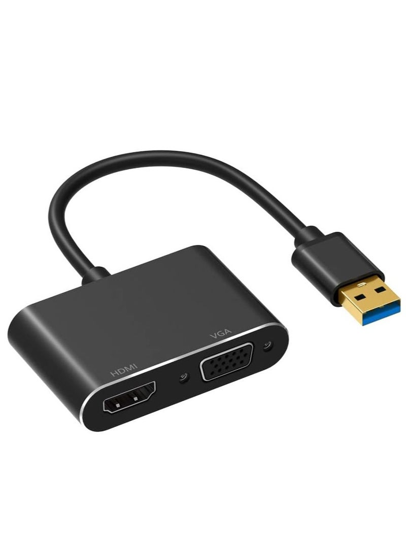 Generic USB 3 to HDMI VGA SZYCD Adapter Cable HD 1080P for PC Laptop Windows 7-8-10 Support Mac OS Black  - Image 1