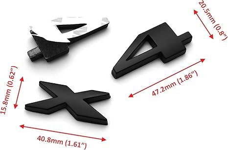 OAN Metal 3D 4X4 Letter Logo Badge for Cars (Black 4X4) - Image 2