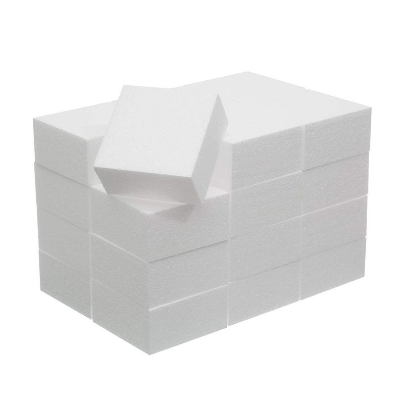 Crafare 4X4X2 Inch Craft Foam Blocks 24 Pack Polystyrene Brick for Arts and Crafts, School Projects Sculptures, Floral Arrangements, Modeling, Holiday Centerpieces - Image 1