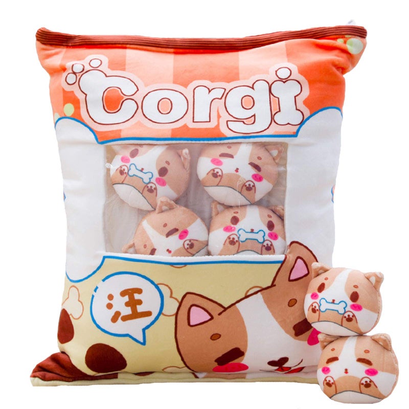 REFAHB Plush Pillow Cute Corgi Animals Doll Toy Gifts for Teens Girls Kids Sofa Chair Decorative Pillow Creative Gifts for Teens Girls Kids - Image 2