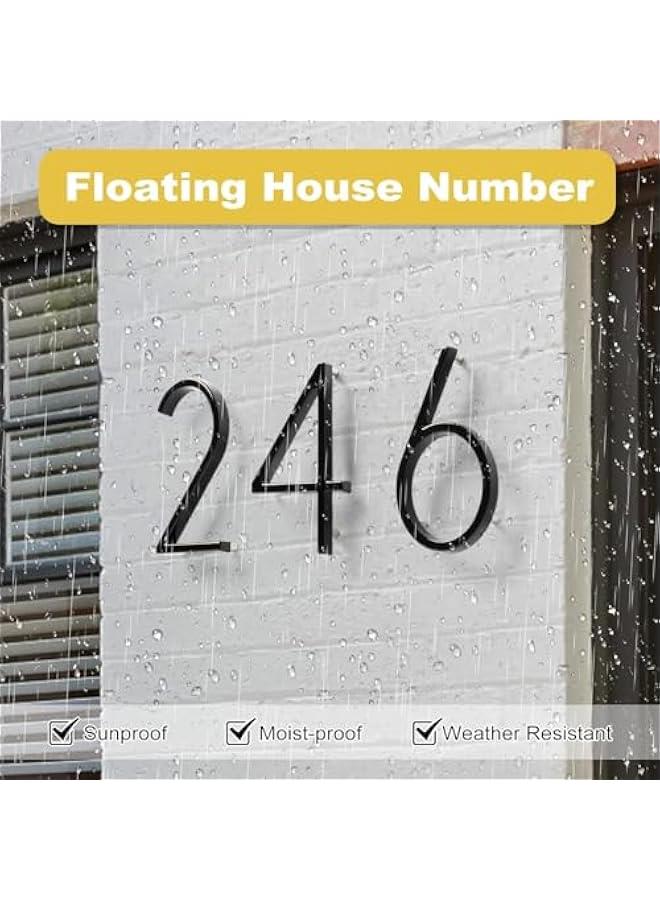 Floating House Numbers for Outside, Metal Modern Address Numbers for House, Zinc Alloy Anti-Rust Home Address Numbers for Door Mailbox, High Gloss Black (7) - Image 5