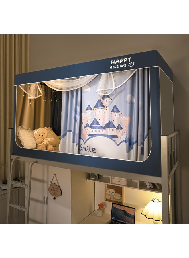 Bluejw New Installation-free Strong Shading Student Bed Curtain Mosquito Net Three-door Dormitory Single Upper And Lower Bed Curtain Wholesale - Image 1