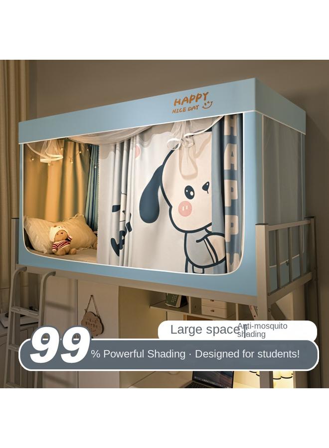 Bluejw New Installation-free Strong Shading Student Bed Curtain Mosquito Net Three-door Dormitory Single Upper And Lower Bed Curtain Wholesale - Image 2