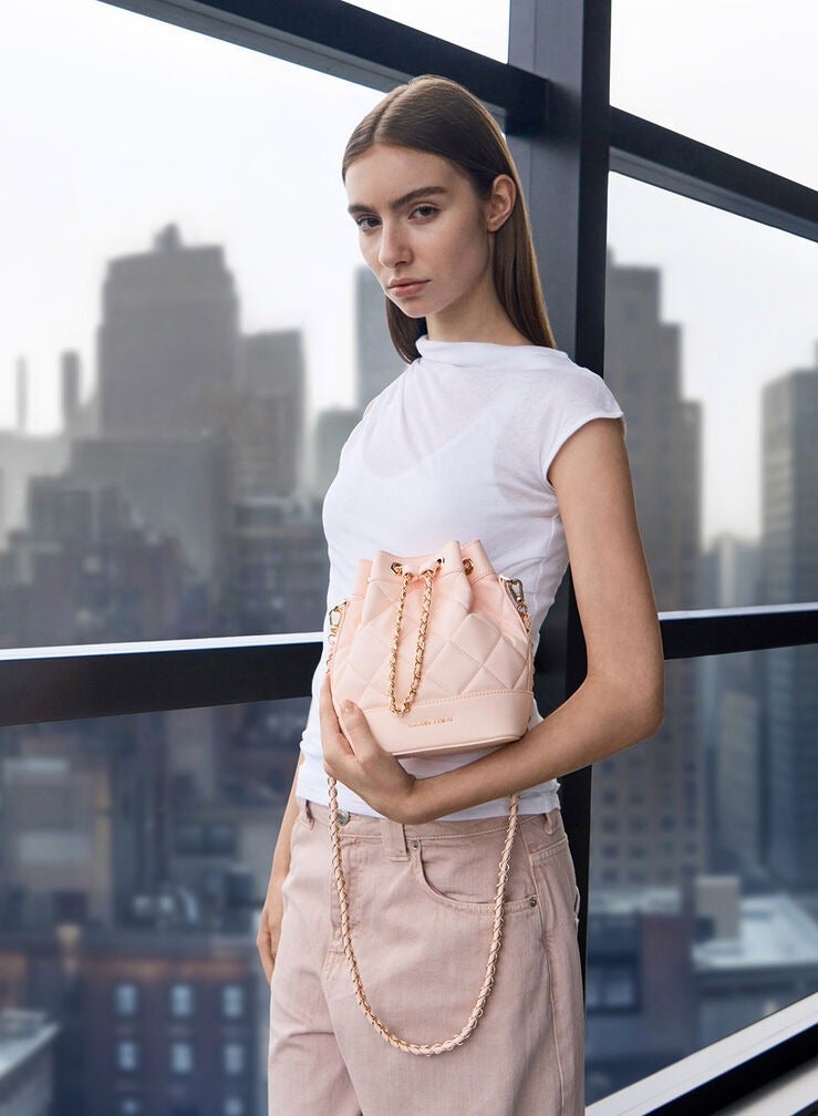 Charles & Keith Julia Quilted Two-Way Bucket Bag - Image 2