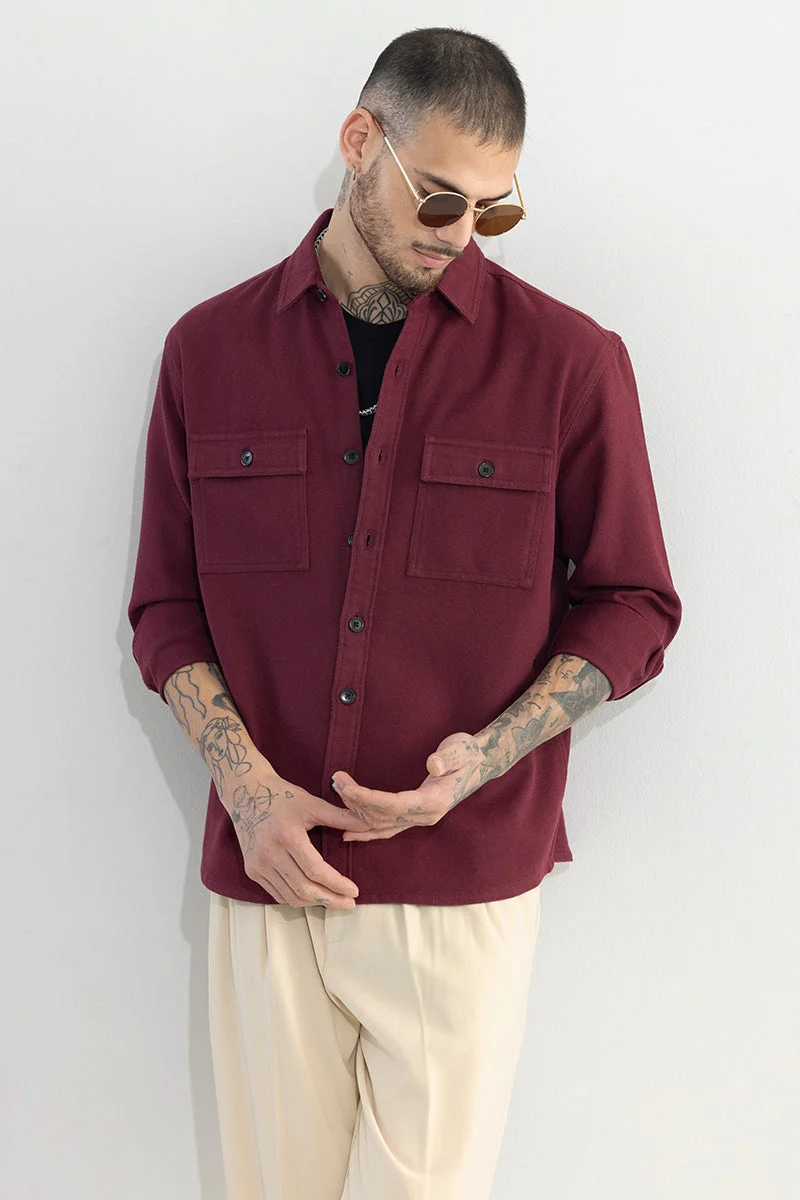 SNITCH Clyster Maroon Overshirt