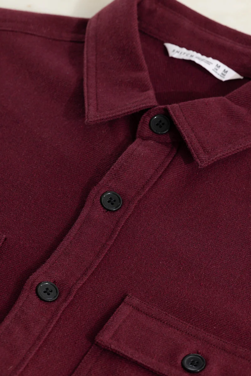 SNITCH Clyster Maroon Overshirt