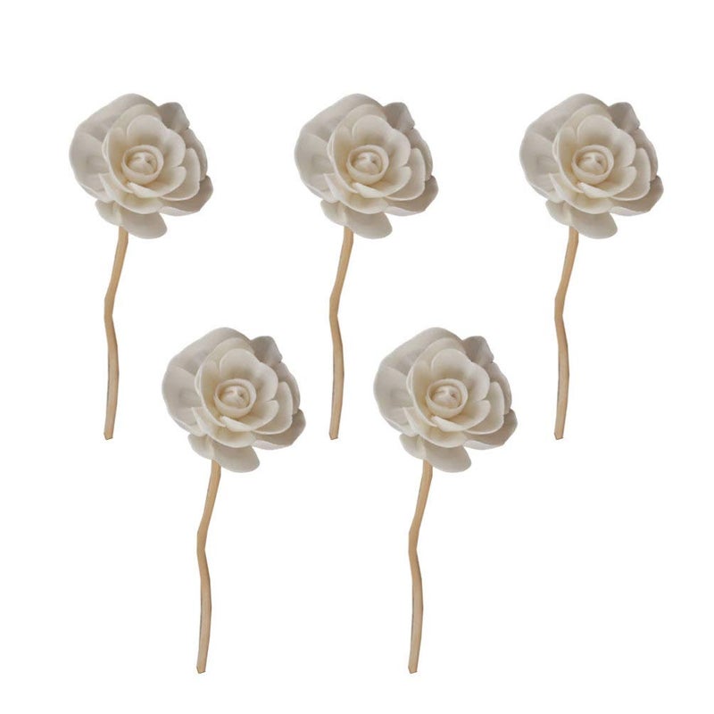 كلاراكو قطع من أعواد موزع الروائح الخشبية من كلاركو مع رأس على شكل زهرة، ناشر روائح طبيعية مستقيم من القصب، ناشر زيوت عطرية، أعواد من الخيزران للحرف اليدوية - Image 3