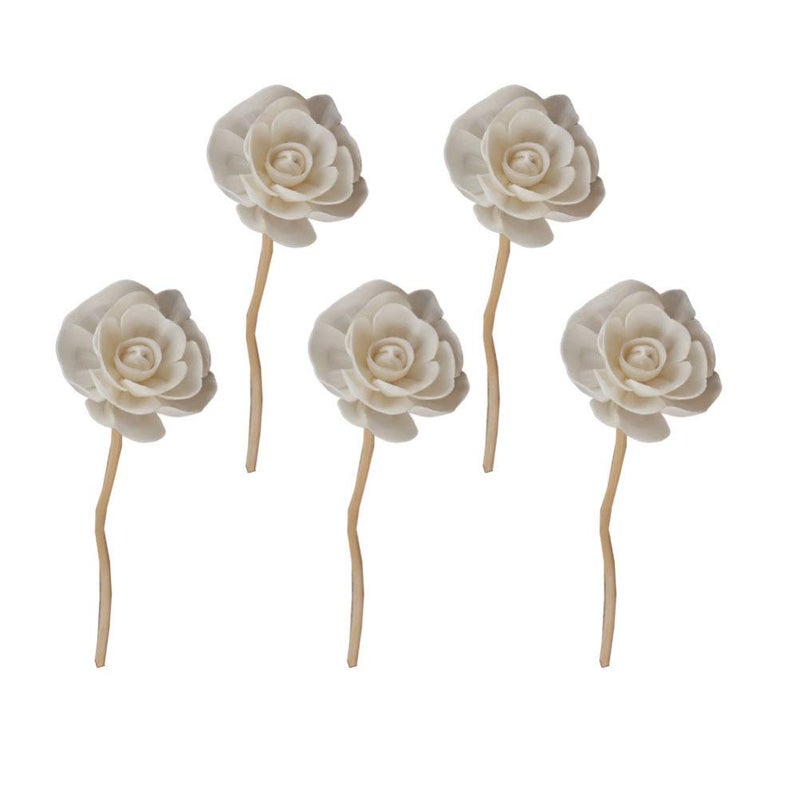 كلاراكو قطع من أعواد موزع الروائح الخشبية من كلاركو مع رأس على شكل زهرة، ناشر روائح طبيعية مستقيم من القصب، ناشر زيوت عطرية، أعواد من الخيزران للحرف اليدوية - Image 5