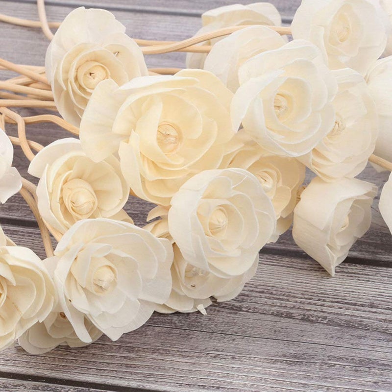 كلاراكو قطع من أعواد موزع الروائح الخشبية من كلاركو مع رأس على شكل زهرة، ناشر روائح طبيعية مستقيم من القصب، ناشر زيوت عطرية، أعواد من الخيزران للحرف اليدوية - Image 4