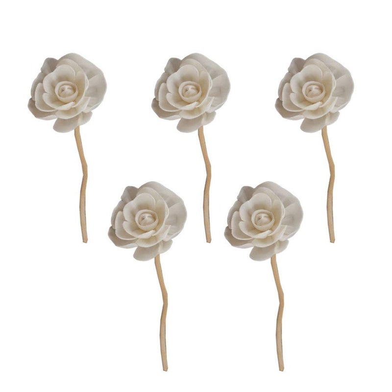 كلاراكو قطع من أعواد موزع الروائح الخشبية من كلاركو مع رأس على شكل زهرة، ناشر روائح طبيعية مستقيم من القصب، ناشر زيوت عطرية، أعواد من الخيزران للحرف اليدوية - Image 2