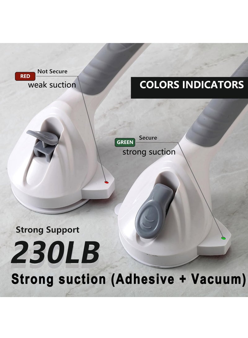 SYOSI Shower Grab Bars for Bathtubs and Showers, 1 Pack, 15 Inch Strong Suction Anti-Slip Handle, Safety Grab Bar for Seniors, Elderly Bathroom Support with Indicators - Image 3