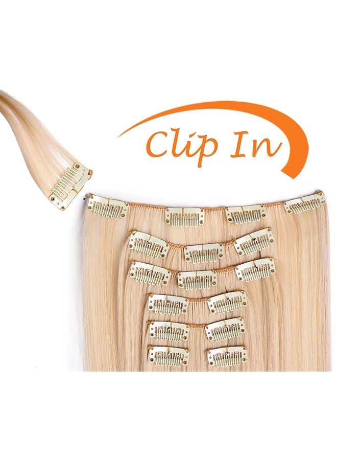 OneDor® 20" Curly Full Head Clip in Synthetic Hair Extensions 7pcs 140g (2#-Darkest brown) - Image 3