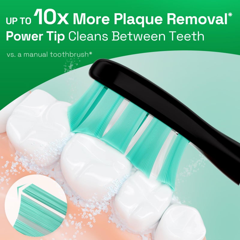 Brushmo Plaque Control Replacement Toothbrush Heads, Compatible with Philips Sonicare Click-on Electric Toothbrush Handles, 8 Standard Replacement Heads, SoftDuPont Bristles, BM928bk, Black - Image 3