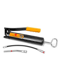 THS THS Heavy Duty LeverAction Manual Grease Gun with 18inch Whip Hose Follower Springs Premium Dual Lip Follower Jam Proof Toggle Mechanism with 12inch 10000 PSI with 400cc  - Image 1