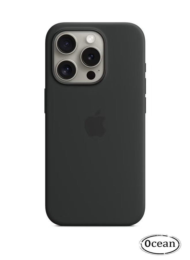 جي أس حافظة سيليكون سائلة متوافقة مع iPhone 16 Pro Max، باللون الأسود - Image 1