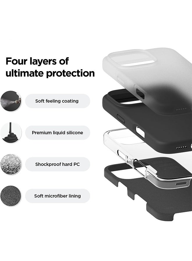 جي أس حافظة سيليكون سائلة متوافقة مع iPhone 16 Pro Max، باللون الأسود - Image 3