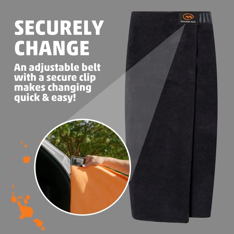 Orange Mud Transition Wrap Extreme – Waterproof Car Seat Cover & Changing Towel – Sweat-Proof, Secure Wrap for Athletes, Runners, Cyclists, Triathletes – Black - Image 3