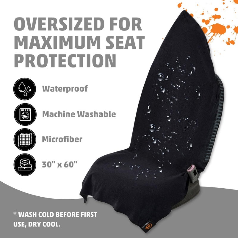 Orange Mud Transition Wrap Extreme – Waterproof Car Seat Cover & Changing Towel – Sweat-Proof, Secure Wrap for Athletes, Runners, Cyclists, Triathletes – Black - Image 4
