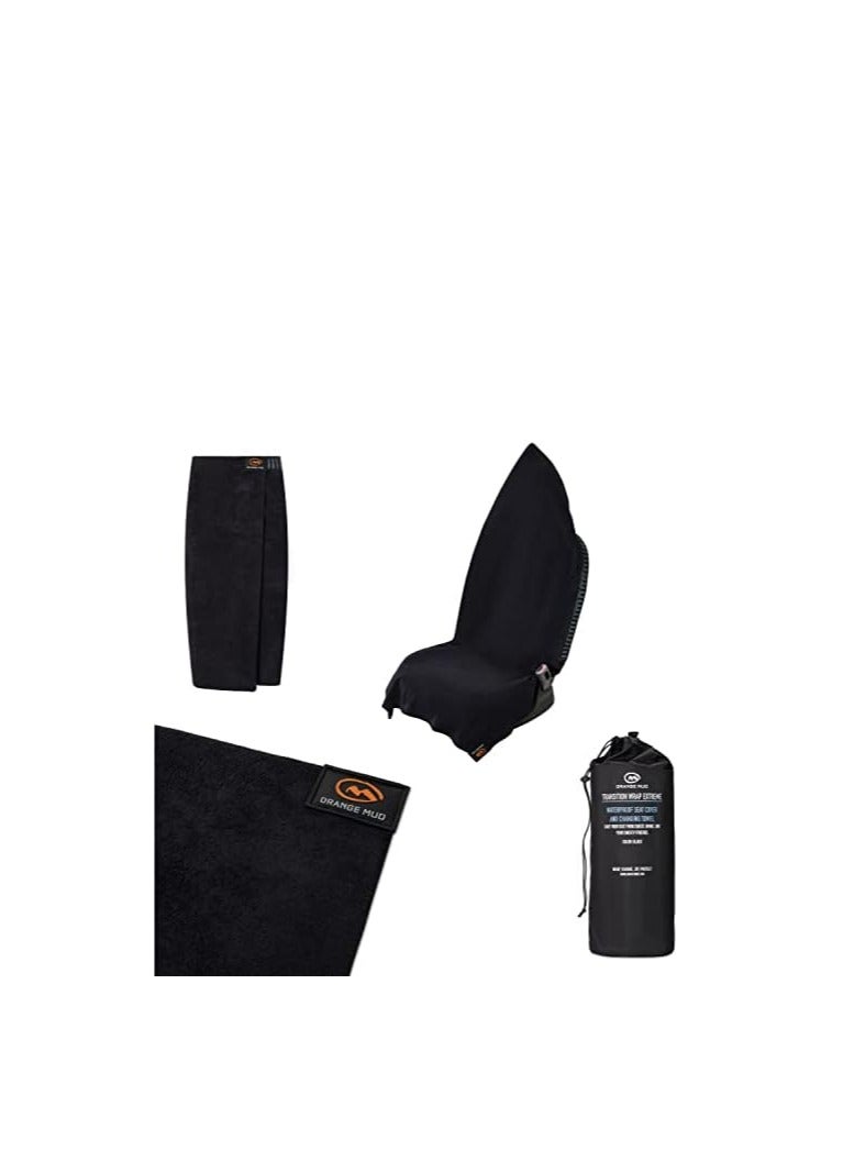 Orange Mud Transition Wrap Extreme – Waterproof Car Seat Cover & Changing Towel – Sweat-Proof, Secure Wrap for Athletes, Runners, Cyclists, Triathletes – Black - Image 1