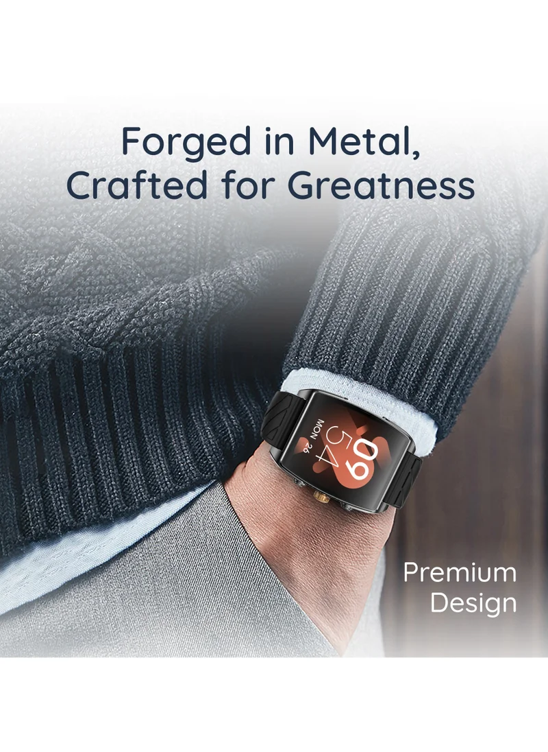 Pebble Mega 2.06" Amoled Display, Bluetooth Calling, Always on Display, SpO2,Heart Rate Monitoring, Multiple Watch Faces, Functional Rotating Crown, Multiple Watch Faces, AI Voice Assistant, Sleep Monitoring, Alarm & Notification, Timer, Camera Shutter, Remote Music Player, World Clock, Flash light, Find phone, Stopwatch, Weather, Exercise Records,