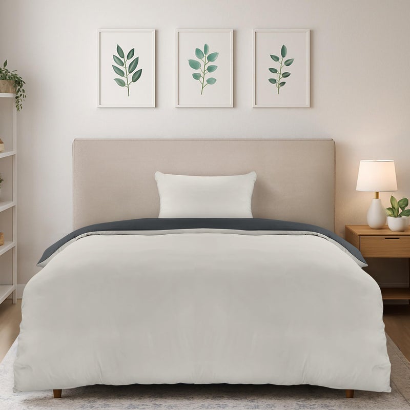 Utopia Bedding Single Duvet Cover Set  Soft Microfibre Polyester Duvet Cover with Pillow case  Bedding Quilt Cover Set Dark GreyLight Grey